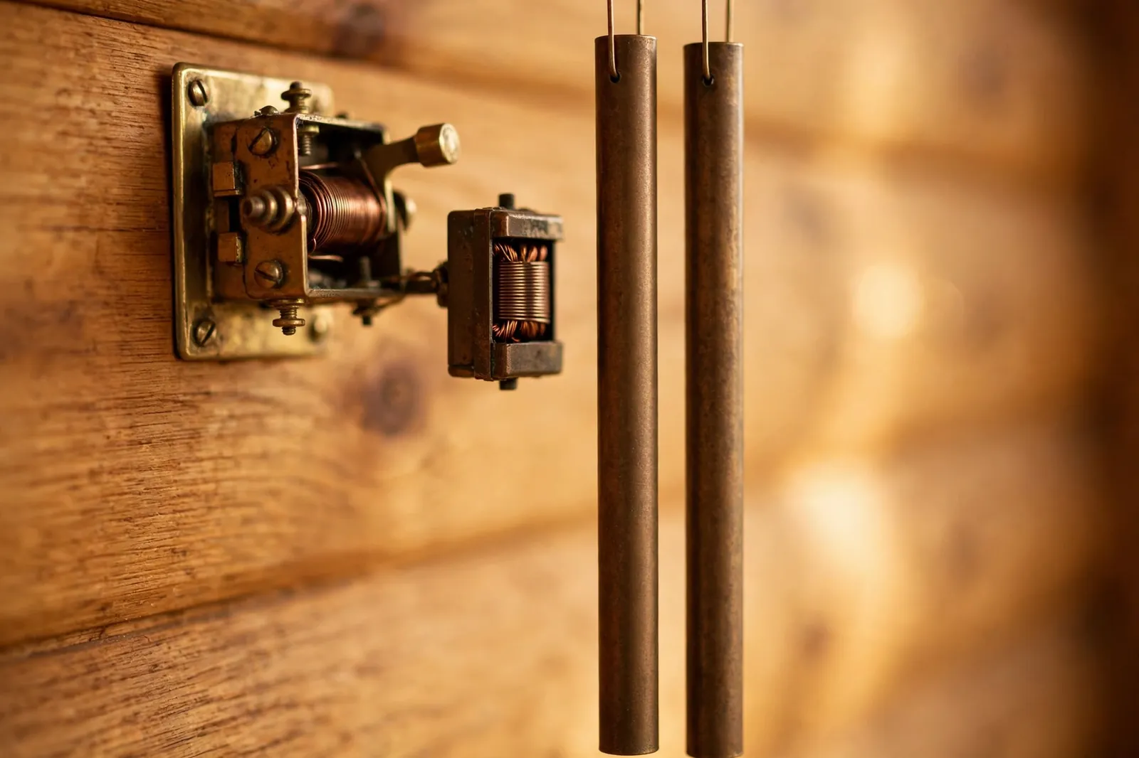 Brass doorbell chime mechanism